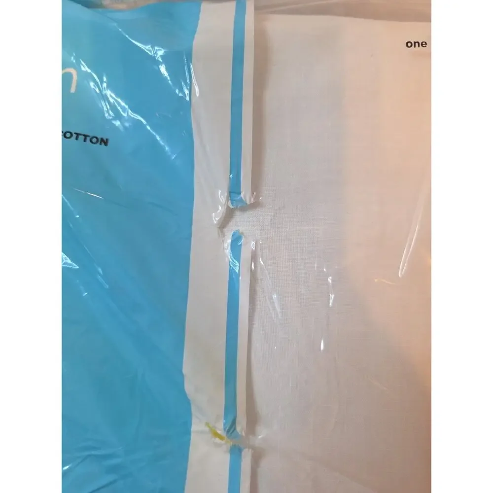 2x Vintage No Iron Muslin Fitted Sheet Double Bed White JCPenney Poly Cotton NEW